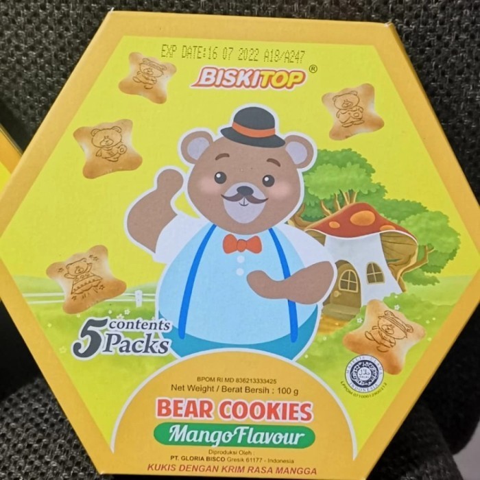 

Biskitop Bear Cookies Mango/ Biscuit anak/Snack Ulang Tahun