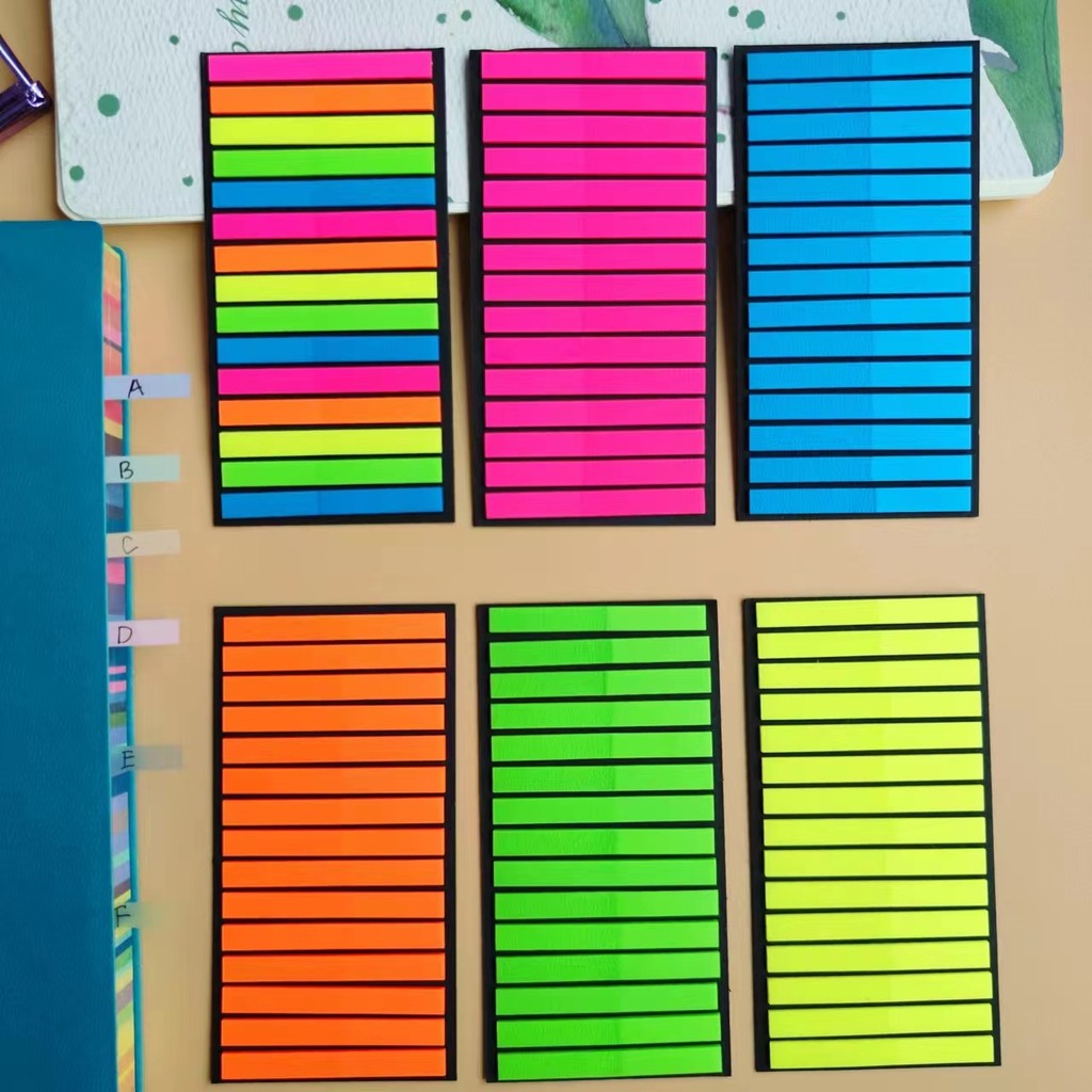 

300Pcs Color Index Sticky Notes Ultra-fine Index Label Stickers PET Sticky Notes Highlighter Instead of Transparent Stickers