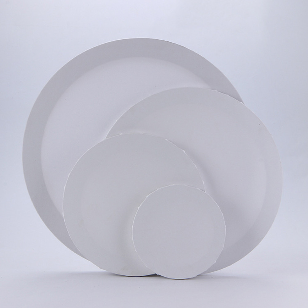 

2 Pcs Stretched Canvas Frame Blank Panel Artist Round Bulk Wood Oil Painting Wooden