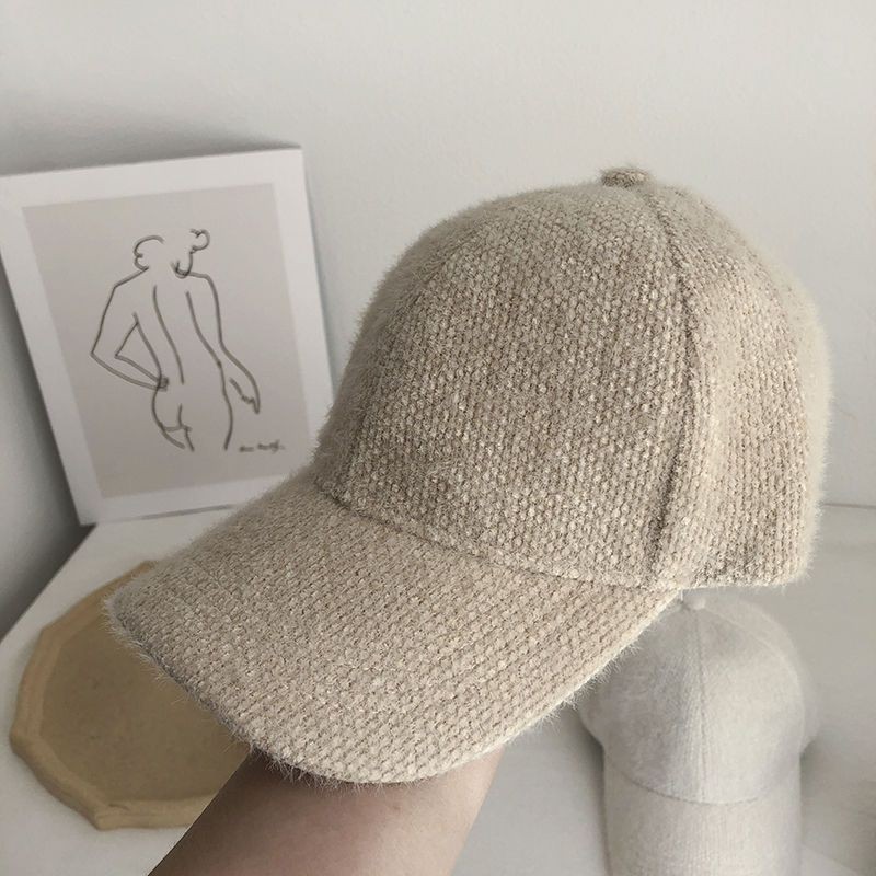 

Warm Rabbit Fur Snapback Cap Adjustable Sun Shade Windproof Baseball Cap For Men Women Autumn Winter Outdoor Travel Peaked Cap