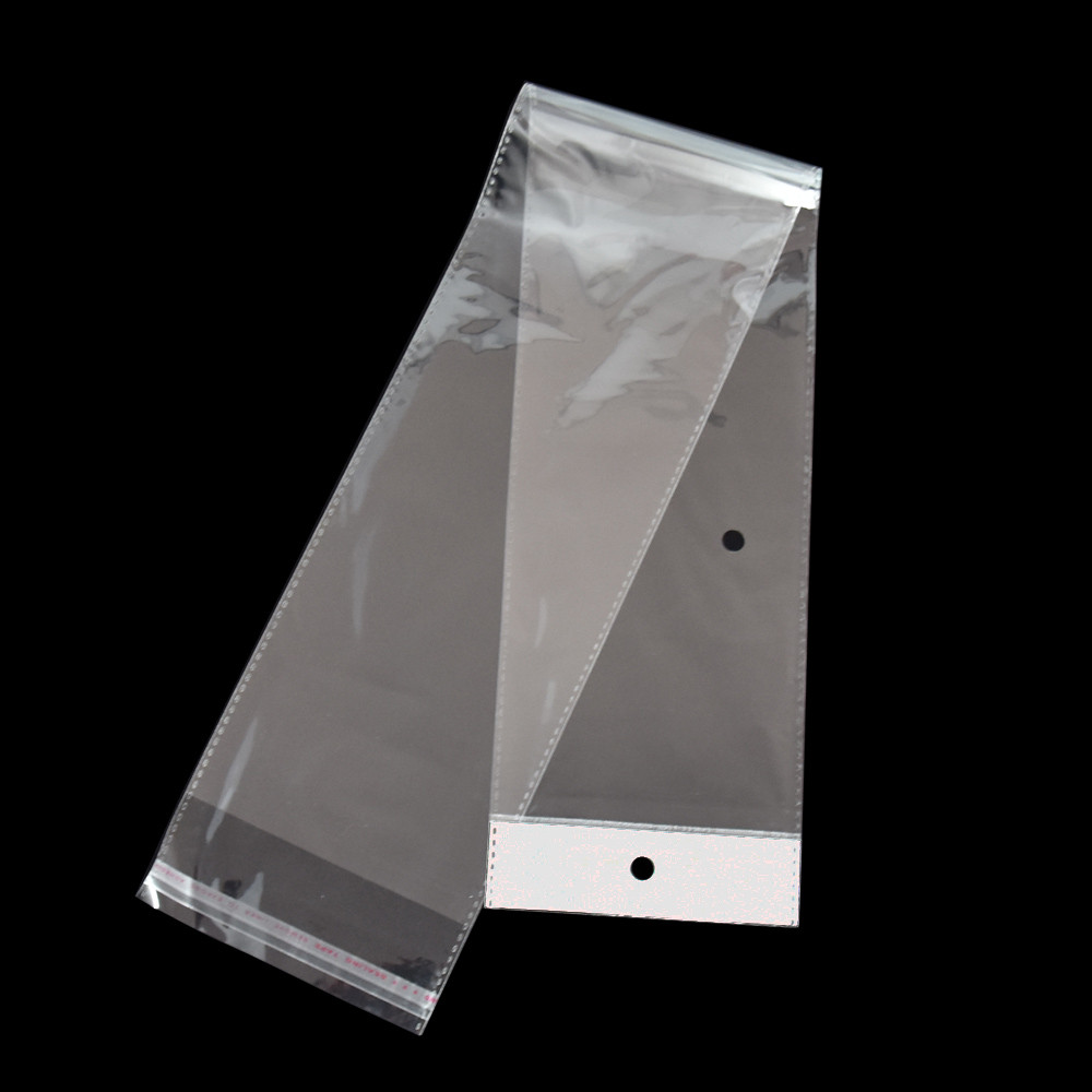

100pcs 10.5x72cm Clear OPP Plastic Package Bag Self-Adhesive Long Transparent Poly Wig Packing Bags for Hairpiece Hair Extension