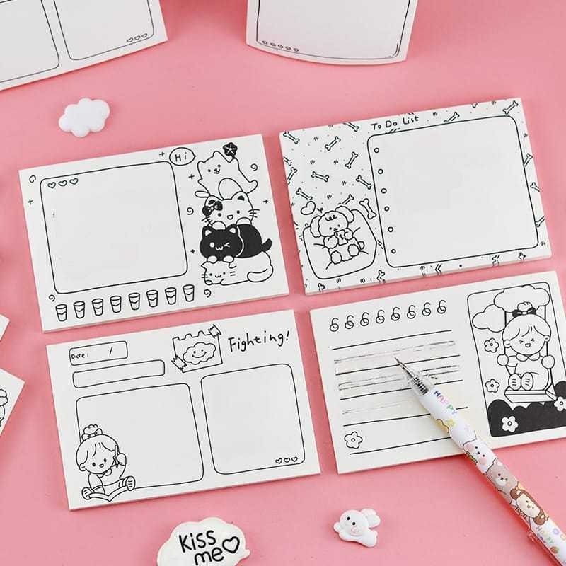 

( Wrsr27 ) MEMO TEMPEL KARTUN / MEMO REMINDER TEMPEL / STICKY TO DO LIST KARTUN / STICKY NOTES