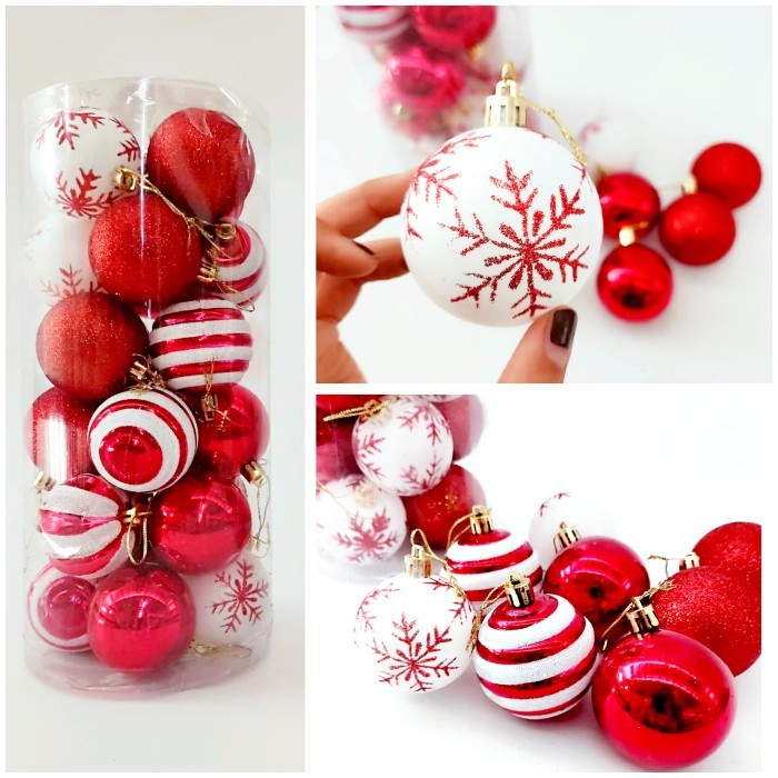 

Bola Natal Premium 6cm isi 24 Dekorasi Ornamen Natal Murah Grosir - BB5208 MERAH
