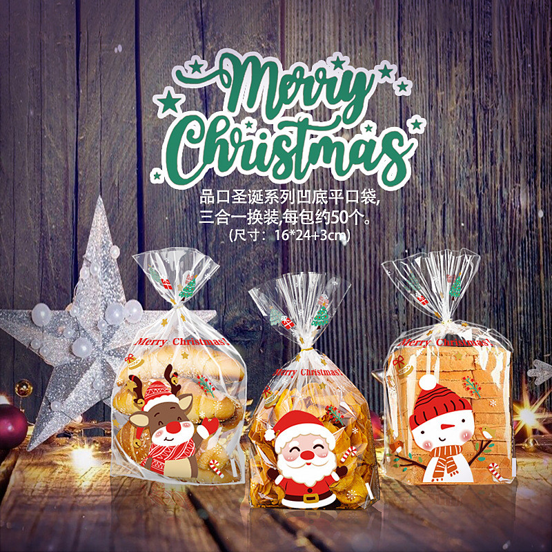 

50PC PLASTIK NATAL BENING PLASTIK KEMASAN COOKIES PERMEN KADO HAMPERS NATAL MERRY CHRISMAST