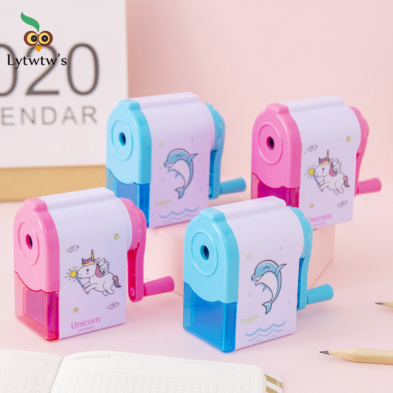 

1 Pcs Lytwtw's Cute Unicorn Dolphin Mechanical Sharpener For Pencil School Office Supplies Creative Stationery Back To School