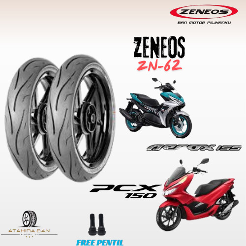 BAN ZENEOS RING 14 110/70 120/70 140/70 150/60  ZN62 SATUAN/SEPASANG BAN TUBELES MOTOR MATIC 150CC