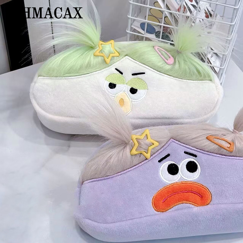 

Kawaii Funny Big Capacity Plush Pencil Bag Creative Cartoon Big Mouth Girl Pens Storage Case Portable School Stationery Gift