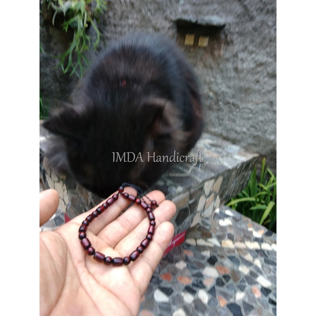 IMDAHANDICRAFT Gelang AKAR LAUT TALI ARUS MERAH Kombinasi 6 mm - kode GAMKBT06