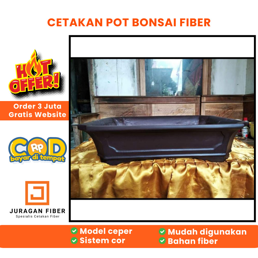 cetakan pot bonsai ceper  / cetakan pot fiber / pot bonsai semen / pot tanaman / pot bonsai mini / p