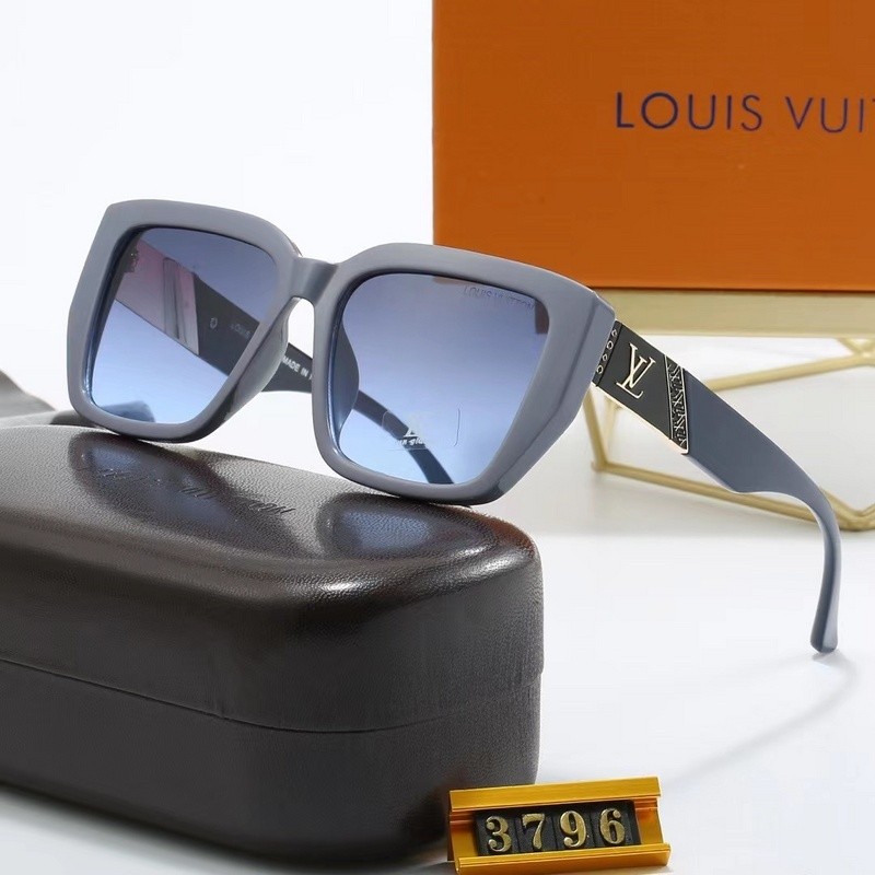 LV Large Frame Popular Sunglasses for Men and Women Fashion Borderless Retro Square Sunglasses Luxur