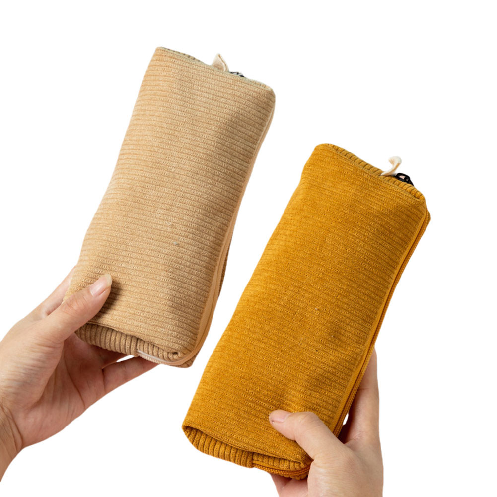 

Corduroy Pencil Case Aesthetic Pencil Pouch with Zipper Pencil Bag Cute Pen Case Gift for Girls Kids School Stationery Organizer