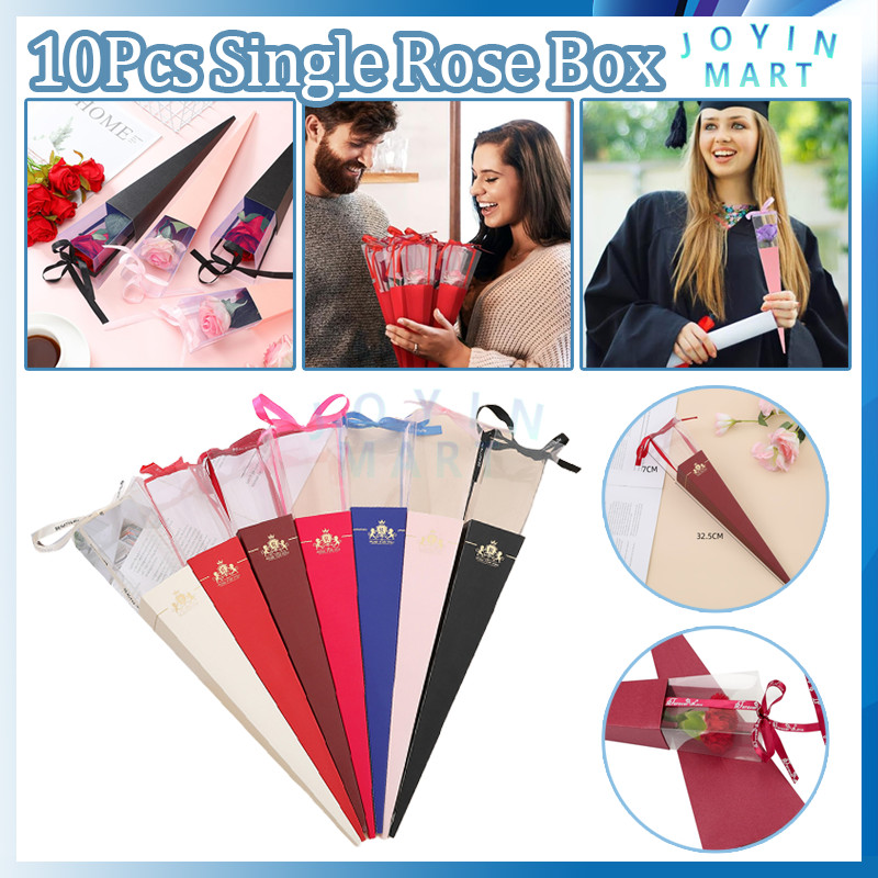 

(10 PCS) Single Rose Box Wrapping Mawar / Hadiah Valentine Pacar