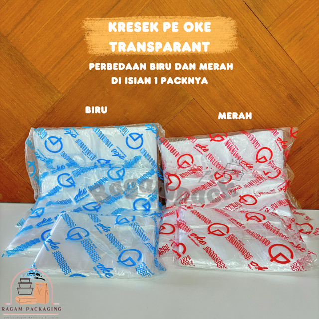 Kresek Transparan OKE Ukuran 15 24 28 / Merk OKE isi 200 gr / Kantong Kresek Transparan OKE 15x33 24