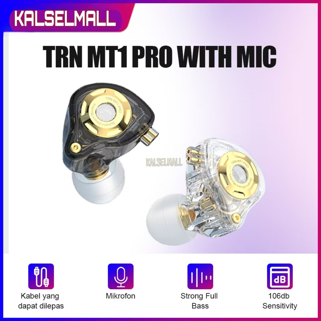 Kalselmall TRN MT1 Pro Earphone Synamic Driver with Noise Reduction Sport Gaming Earphone Headset Ga