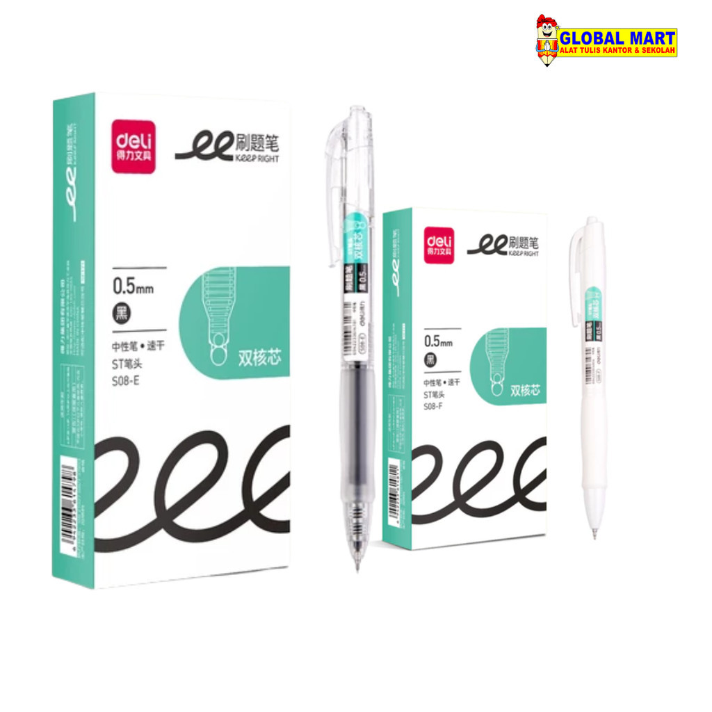 

Pulpen Gel Deli S08-EF – Pena Tinta Hitam Cepat Kering 0.5mm untuk Tulis & Catatan