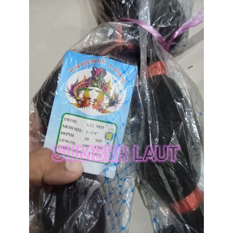 jaring burung 1¼ inch 0.12 50md/100yds jaring hitam senar lubang 1 jari jaring burung kecil