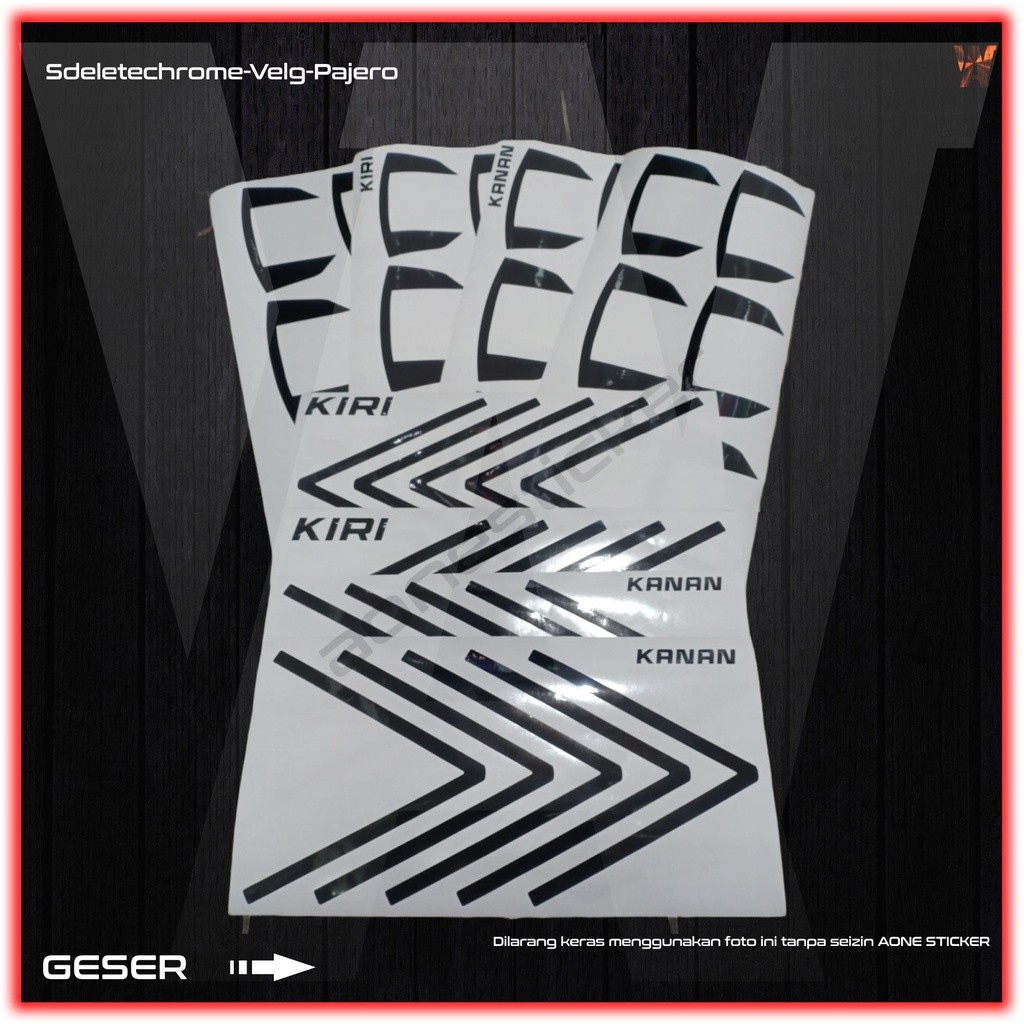 Sticker Velg Pajero Sport Delete Chrome Variasi Mobil