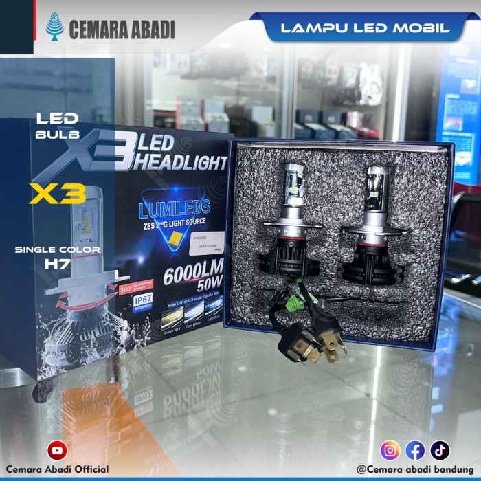 Lampu Mobil LED Bulb single color X3 - H7