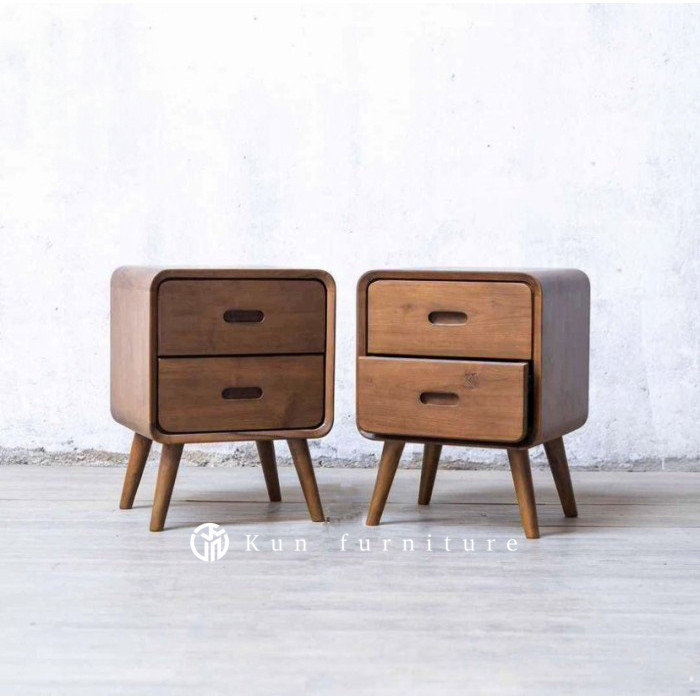 Nakas jati retro minimalis modern/nakas jati terbaru/bedside retro - Mentahan