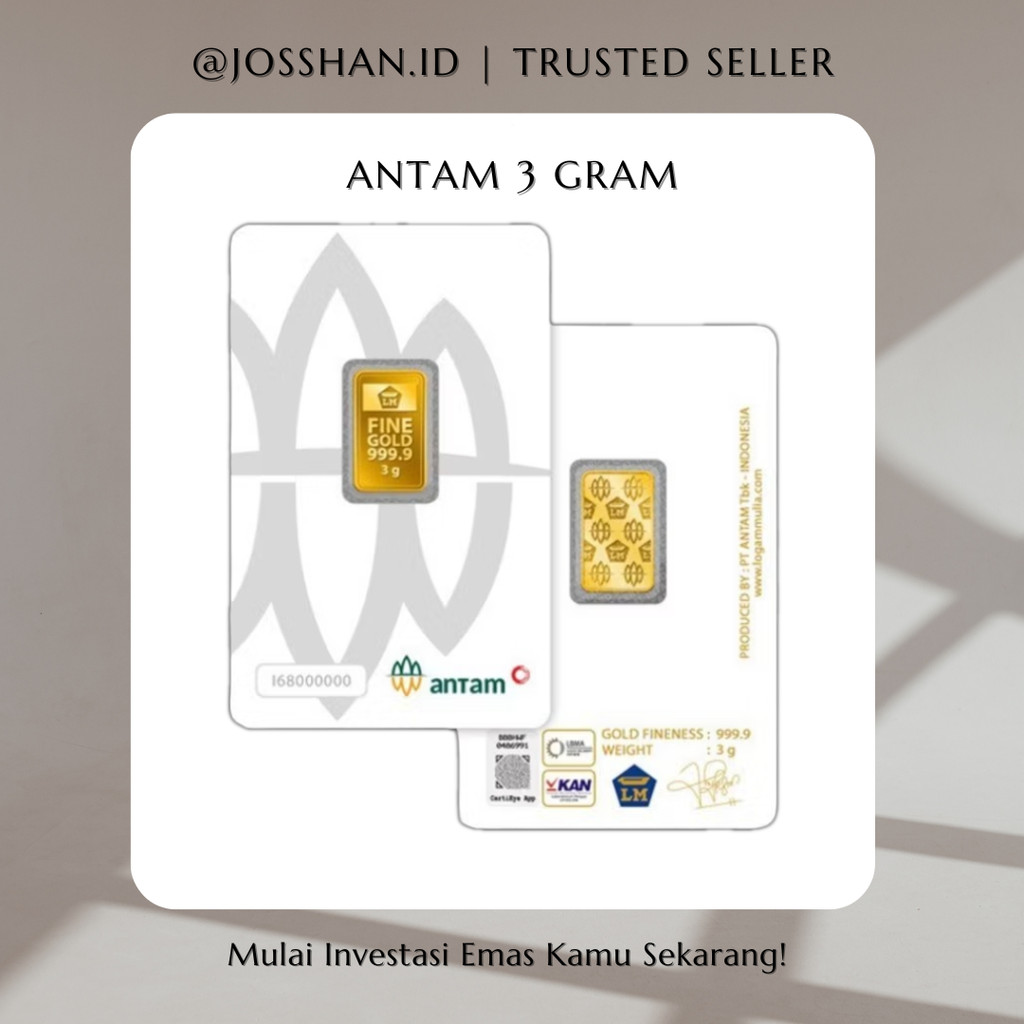 (ORIGINAL 2025) Logam Mulia Emas Antam 3 gram Press Certieye / Retro Portrait Classic / Landscape Ti