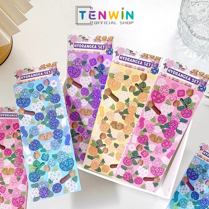 

Seri bahasa bunga romantis stiker tangan laser stiker warna-warni bahan dekorasi kartu stiker DIY lucu