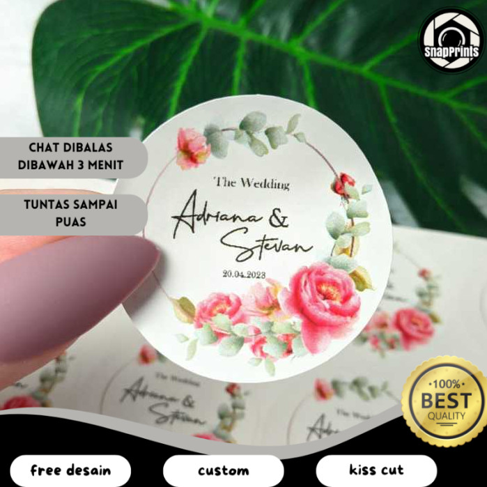 

SP 2-4 Stiker Wedding Souvenir Sticker Custom Ucapan Nikah Label Murah
