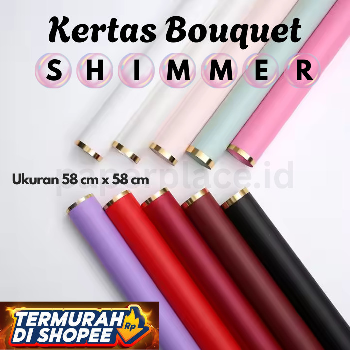 [PREMIUM] KERTAS BUKET SHIMMER LINE LIST GOLD MURAH BUKET BUNGA SNACK KADO MURAH PER LEMBAR