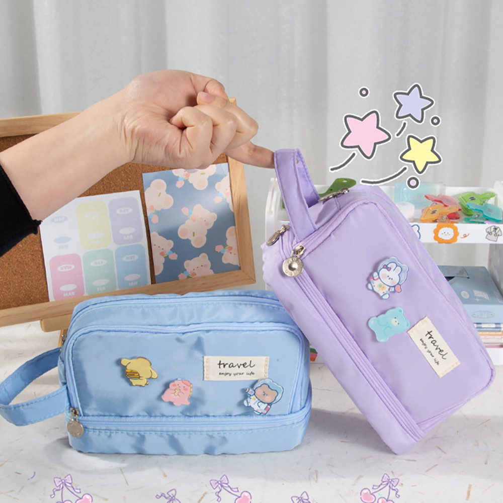 

【Dotding】Kotak Pensil Kapasitas Besar 5 Lapis Kawaii Dengan 3 Bros Tempat Pensil Organizer untuk Perlengkapan Kantor Sekolah Anak Perempuan Alat Tulis H319