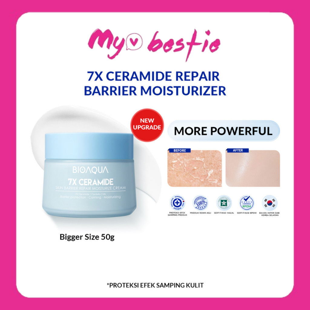 [My Bestie Choice] BIOAQUA 7X Ceramide Skin Barrier Repair Moisturize Cream 50gr | Krim Wajah | Crea