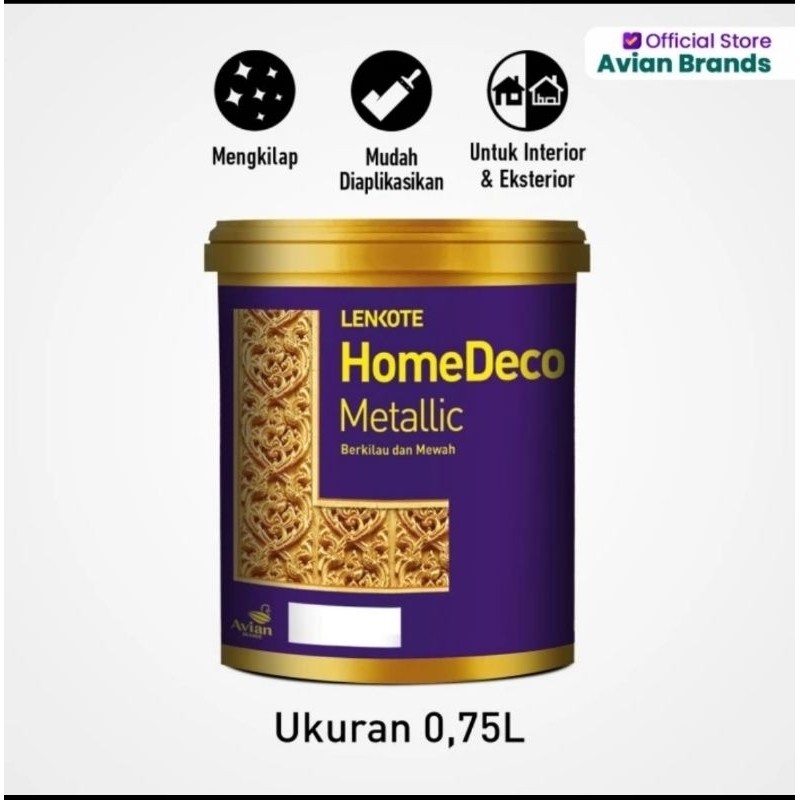 CAT WARNA EMAS SILVER TEMBAGA 1KG HOMEDECO TEMBOK KAYU BUSA GYPSUM DEKOR LENKOTE METALLIC PAINT SPON