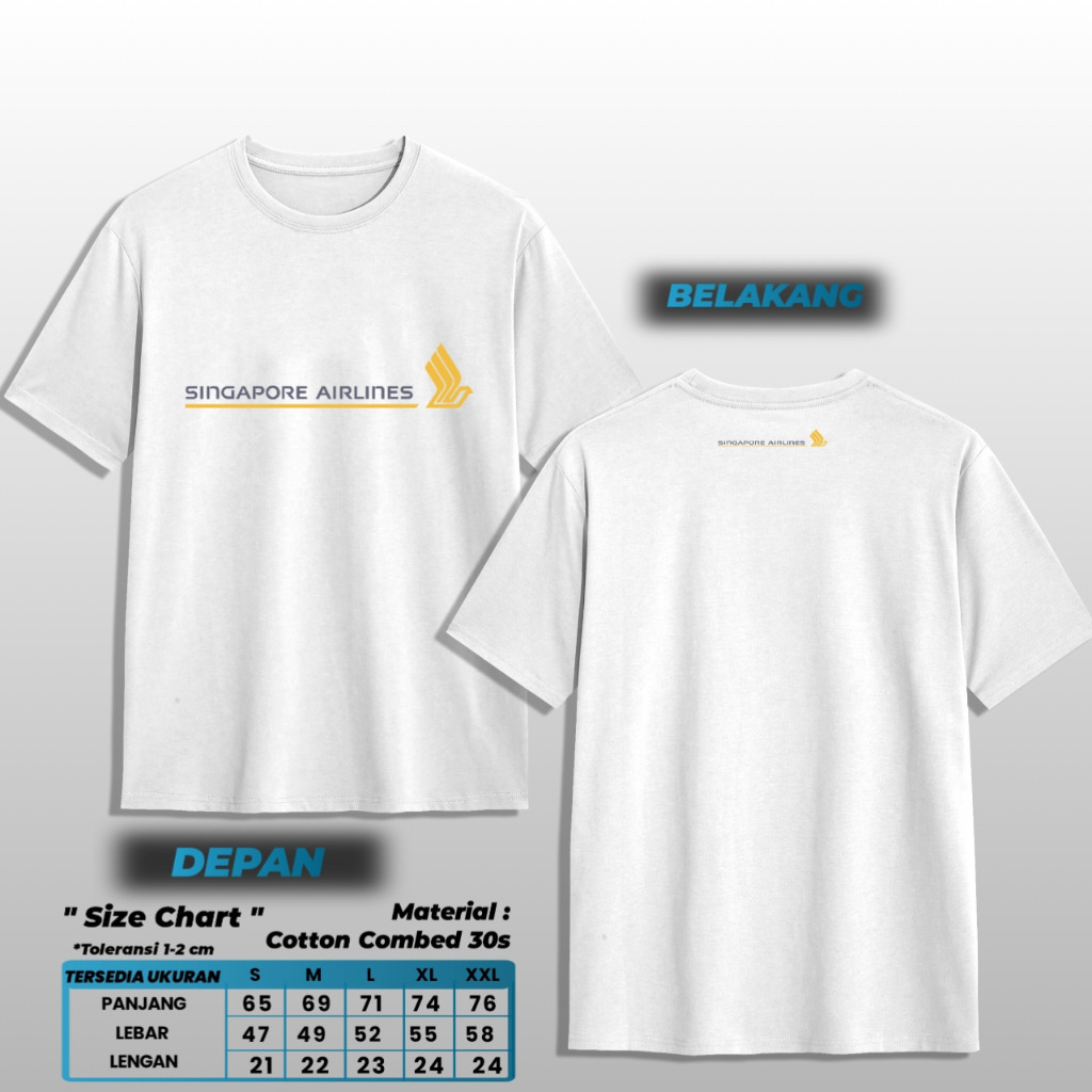 Kaos Singapore airlines Merchandise Kaos Maskapai MS26 Katun Combed 30s 30s Distro Premium