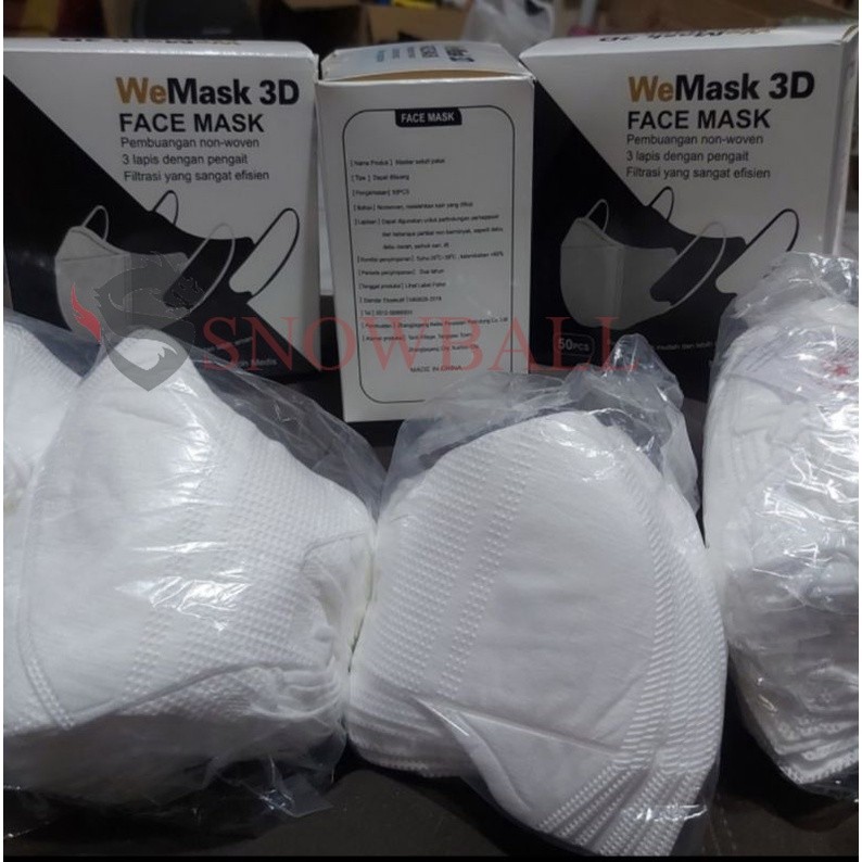 Masker duckbill murah  wemask we mask 50 pcs putih dan hitam