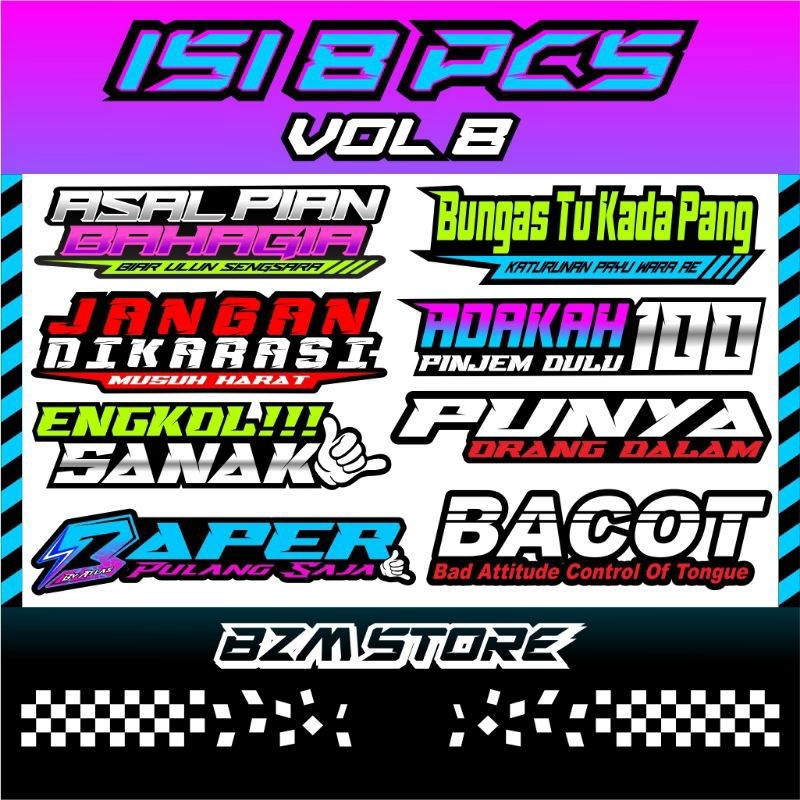 

Stiker Vol8 Isi 8pcs Original