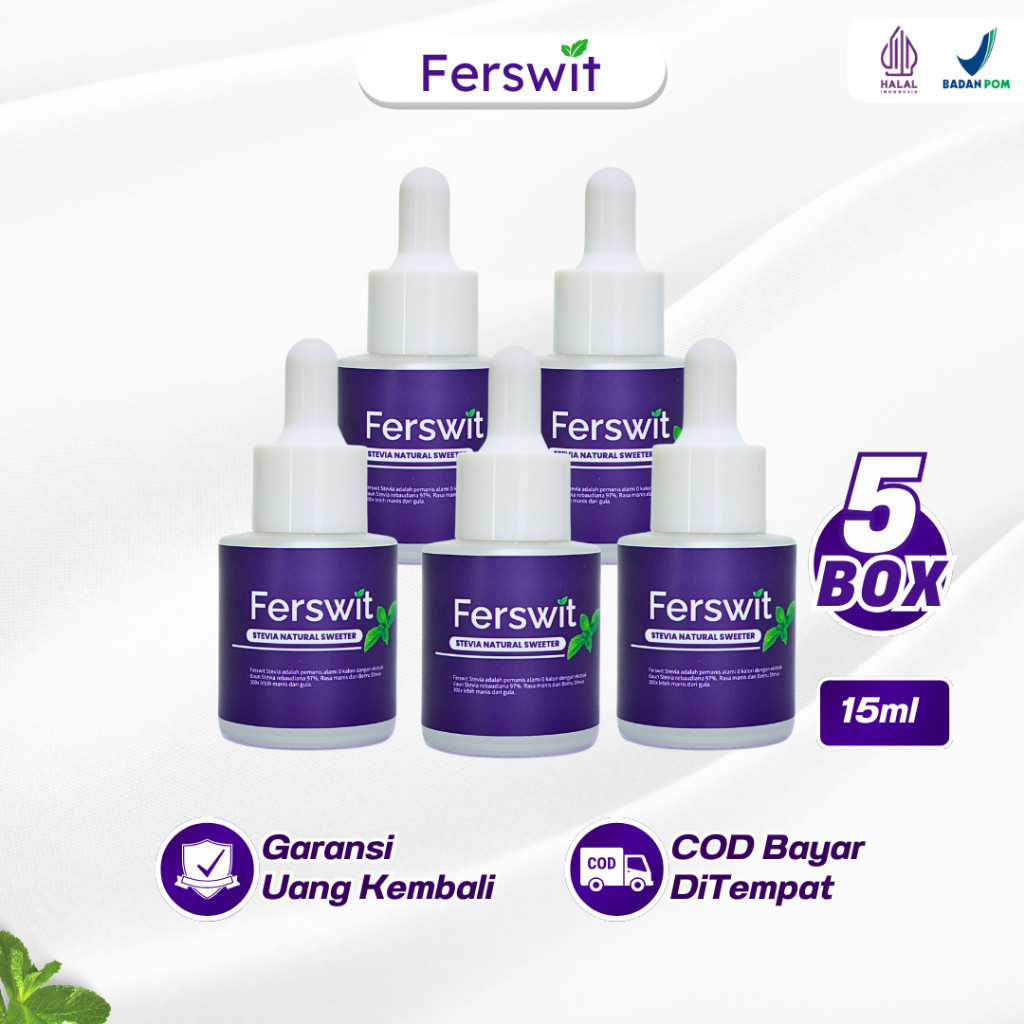 

Ferswit Stevia Alami Paket Bundling 5 Botol Ready Stock & Original