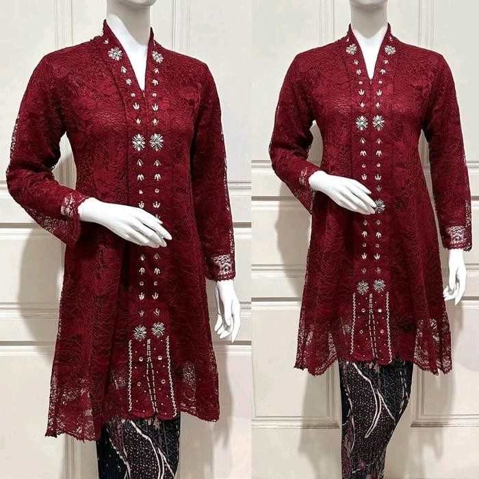 

Rohmah Kebaya - Kebaya Tunik Floy Kartini Payet jumbo / Kebaya Kutubaru Floy Tunik / Kebaya Kondangan Modern / Kebaya Tunik Payet - Hitam, Atasan saja