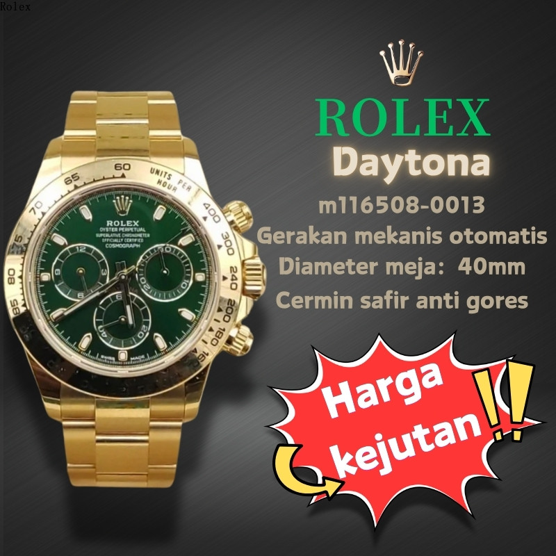 [100% Asli] Jam Tangan Pria Rolex, Seri Daytona M116508-0013 Gerakan Mekanis Otomatis, Cermin Krista