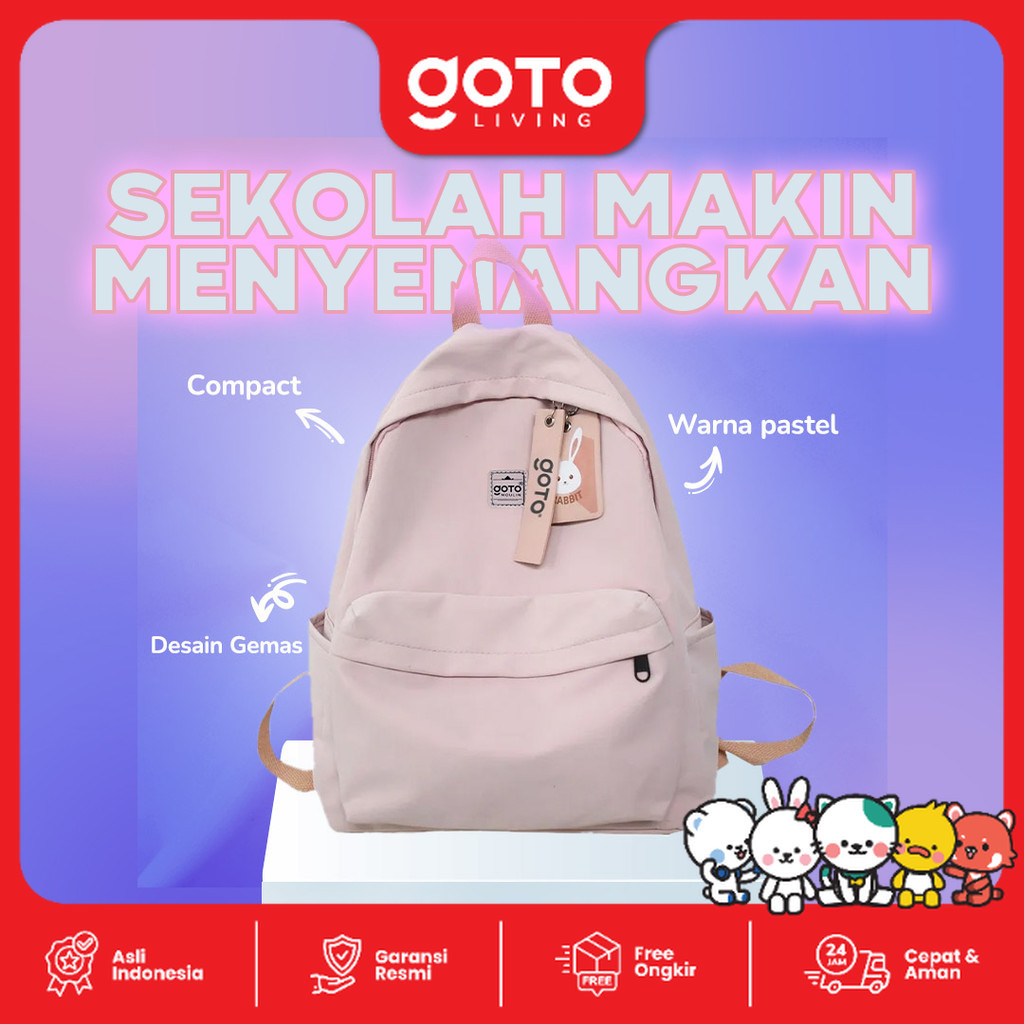 Goto Munli Backpack Tas Sekolah Ransel Laptop Kuliah Kerja Wanita