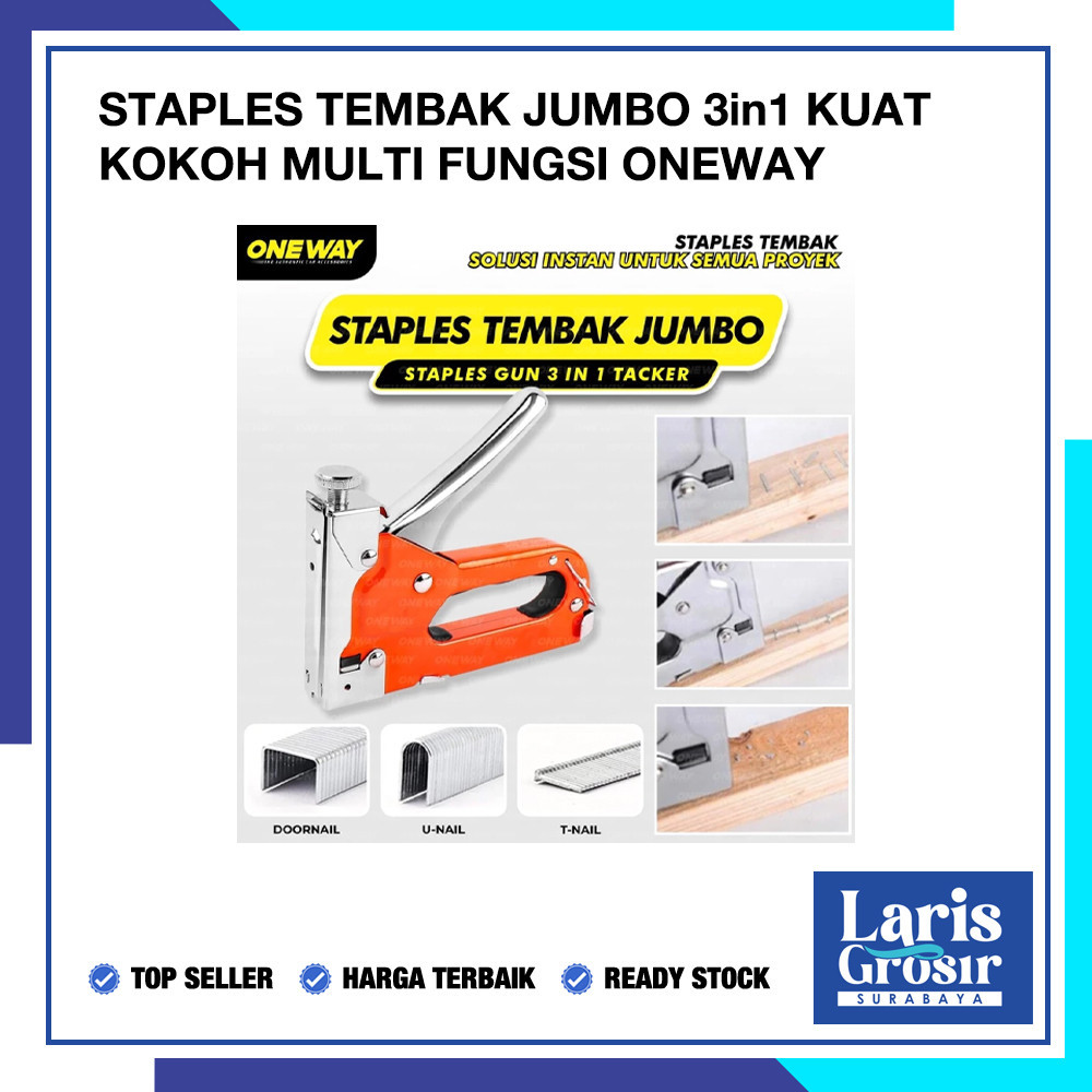 

TERLARIS Staple Gun Tembak 3 In 1 Way ONEWAY Jok Hekter Staples Steples Kuat Kokoh Laris Grosir Surabaya ff-8