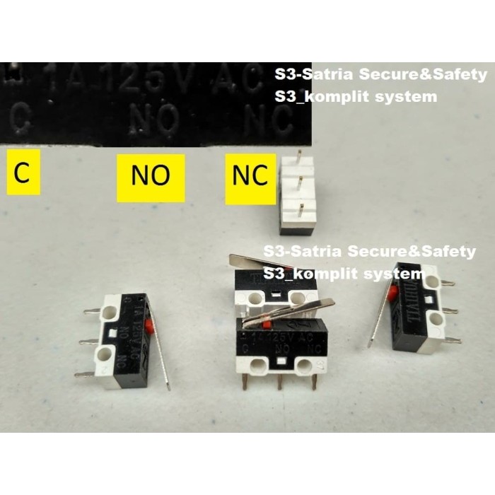 Kecil Micro Limit Switch 3 Pin Saklar Klik mini NO NC