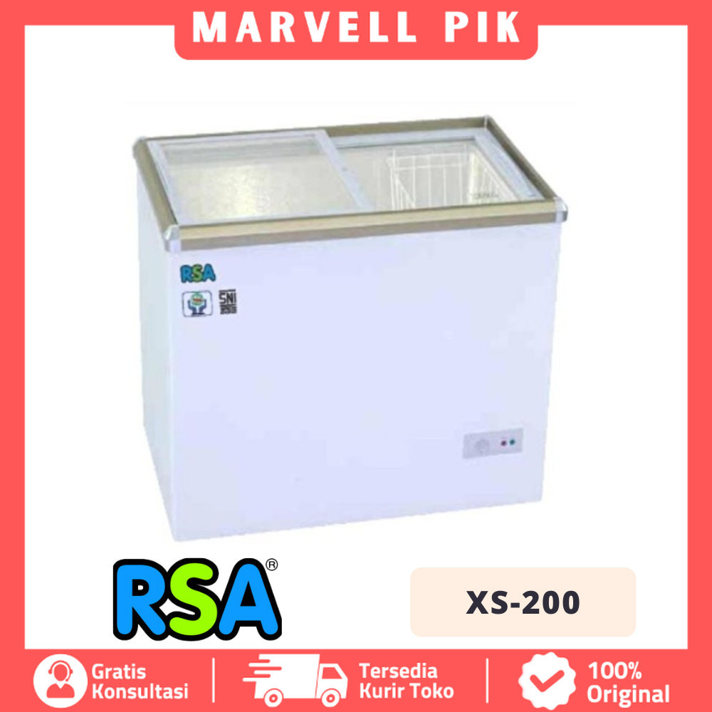 Freezer Sliding Kaca Rsa Xs 200 Freezer Sliding 200 Liter Garansi Resmi