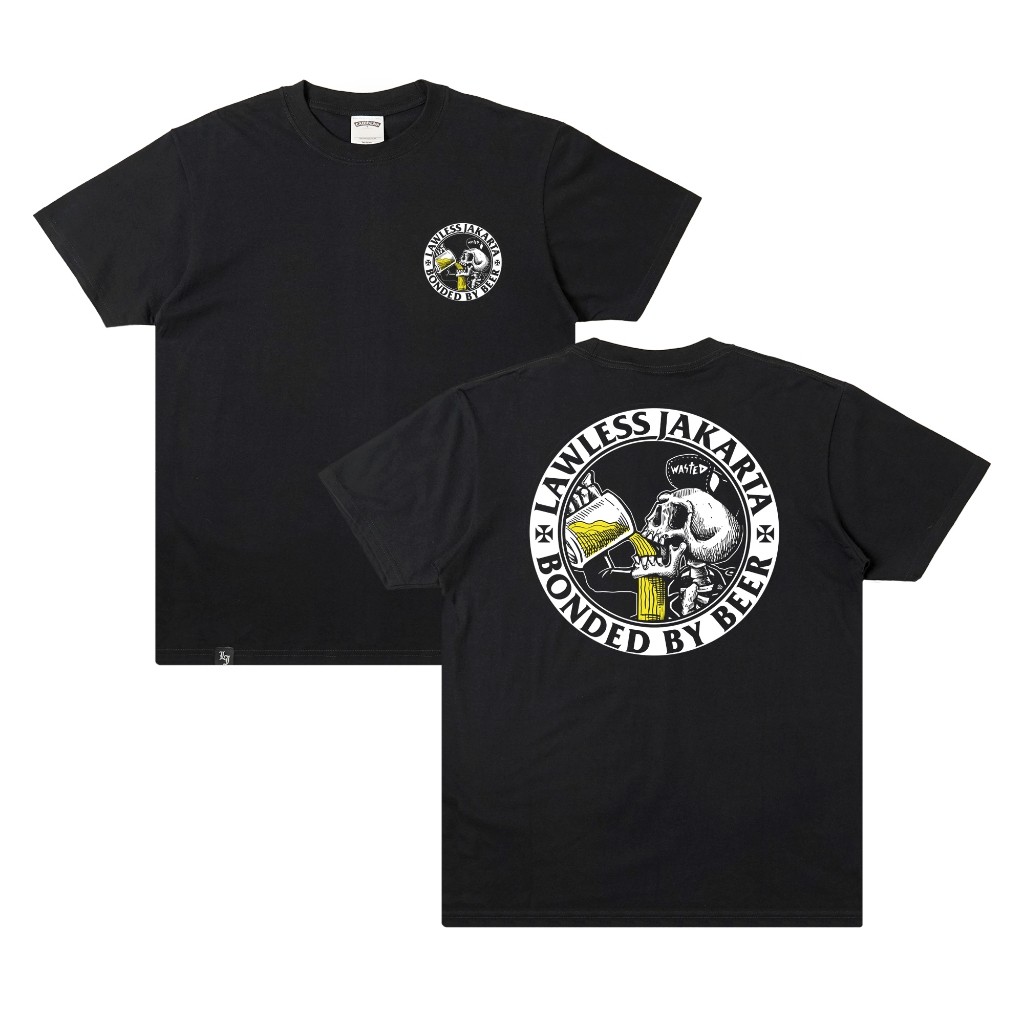 Unisex Lawless Jakarta - Bonded By BeerCotton  T-shirt Oversized  - Black