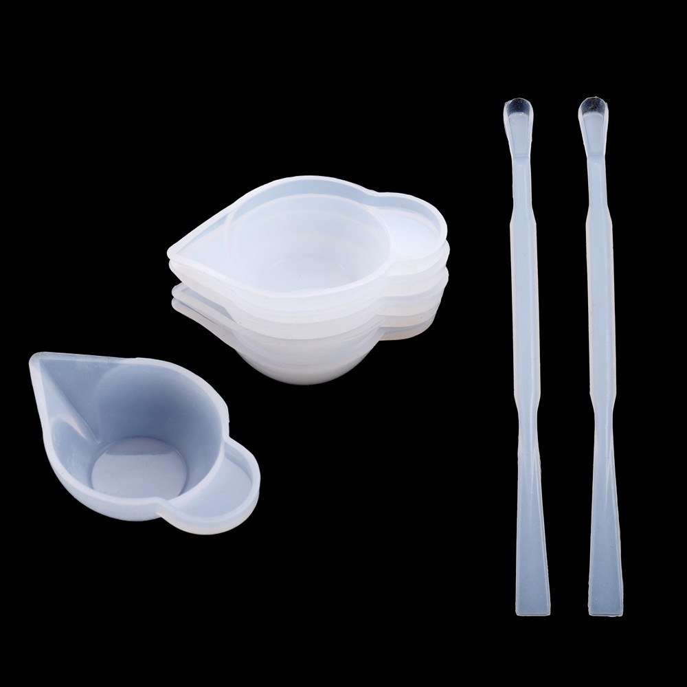 

5pcs 10ml Reusable Resin Art Mixing Measuring Cups Silicone Stir Stick Spoon UV Epoxy Resin Jewelry Making Tools Accessories