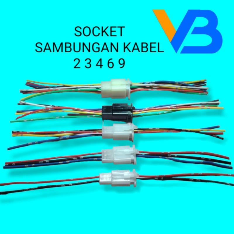 (Harga Sepasang) Soket Sambungan Kabel Motor Soket Kabel 2 3 4 6 9 Konektor Kabel Motor Socket Kabel