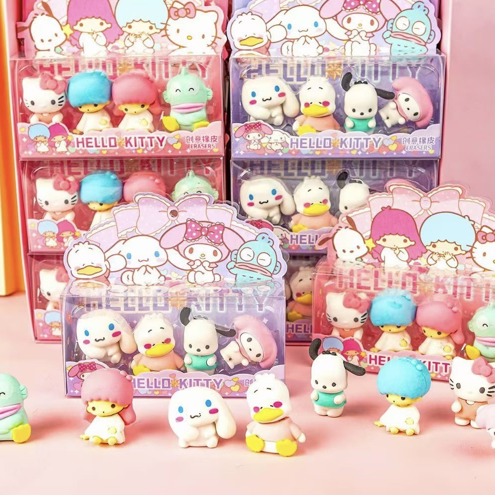 

TERFAVORITE ADORABLE ERASER CLEAR CASE / 1SET ISI 4PCS PENGHAPUS MOTIF KAWAII LUCU DAN MENGGEMASKAN / PENGHAPUS BOX SET 4 IN 1 / RUBBER ERASER BOX MIKA SET