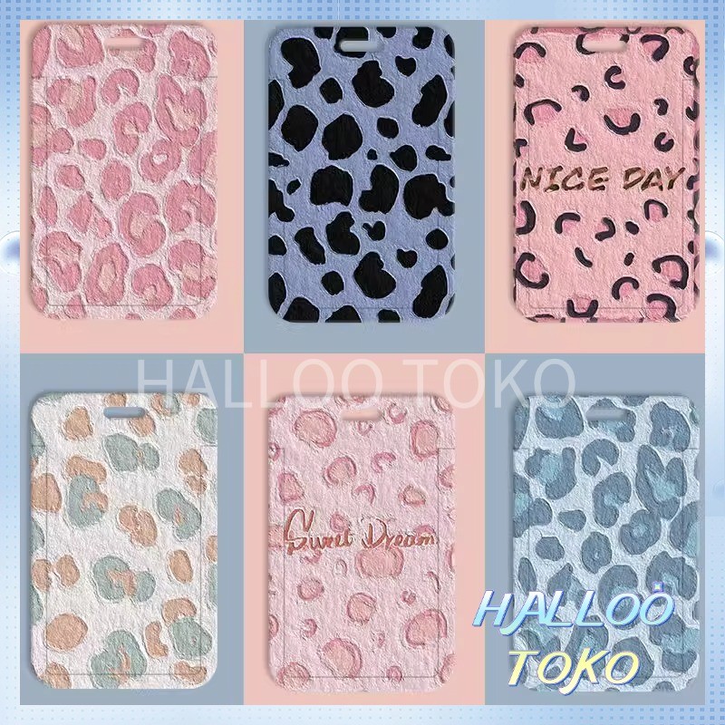 

【Diskon Lebaran】ID CARD HOLDER MOTIF KAWAII TEMPAT KARTU PHOTOCARD PHOTO CARD Pelindung + Tali,Optimasi Pola Macan Tutul