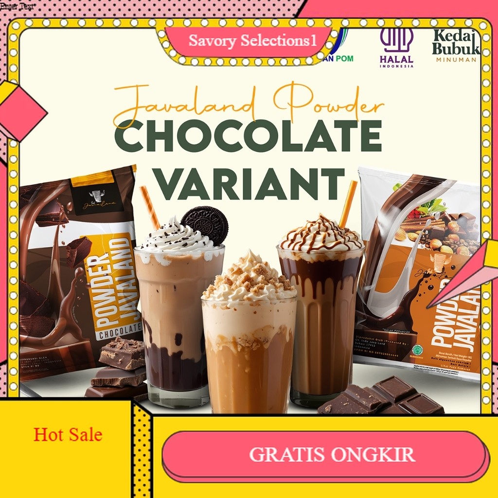 

【SAVORY】DISKON!! Javaland Bubuk Minuman Varian Coklat / Choco Aneka Rasa 1Kg - Regular Plain | Rasa: Choco Royal, Black Choco, Choco Sport, Choco Silverking, Choco Ovalteen, Choco Hazenut | Bubble Drink