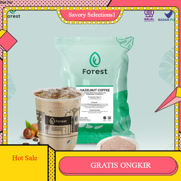 

【SAVORY】 FLASH SALE!! Bubuk Minuman Kopi HAZELNUT COFFEE Powder 1000 gr - FOREST Bubble Drink