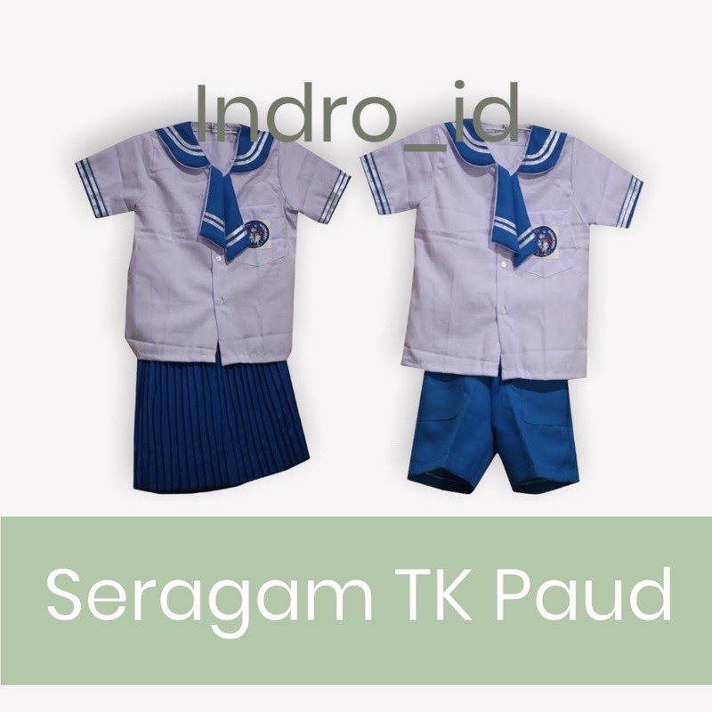 SERAGAM TK / PAUD BIRU PUTIH BERDASI