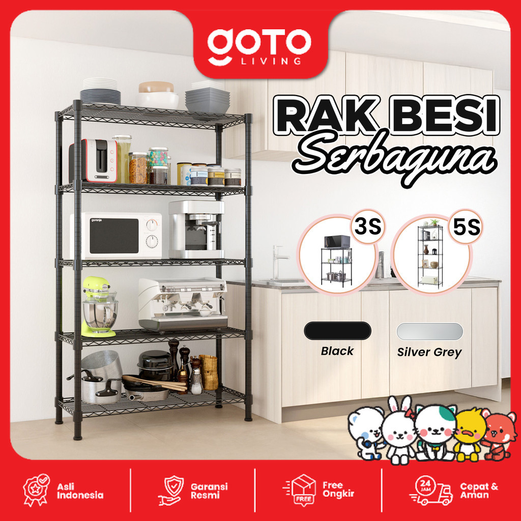 Goto Dova Rak Kamar Dapur Susun Tingkat Minimalis Serbaguna Portable