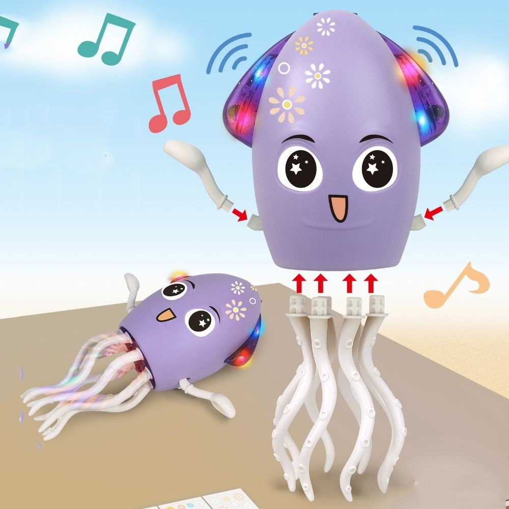 Plastic Dancing Octopus Toy Rechargeable Simulation Crawling Interactive Octopus Toy Craft Decor Swi